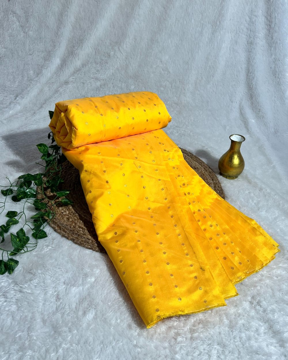 Taffeta Work Mango Yellow Colour 54 Inches Width