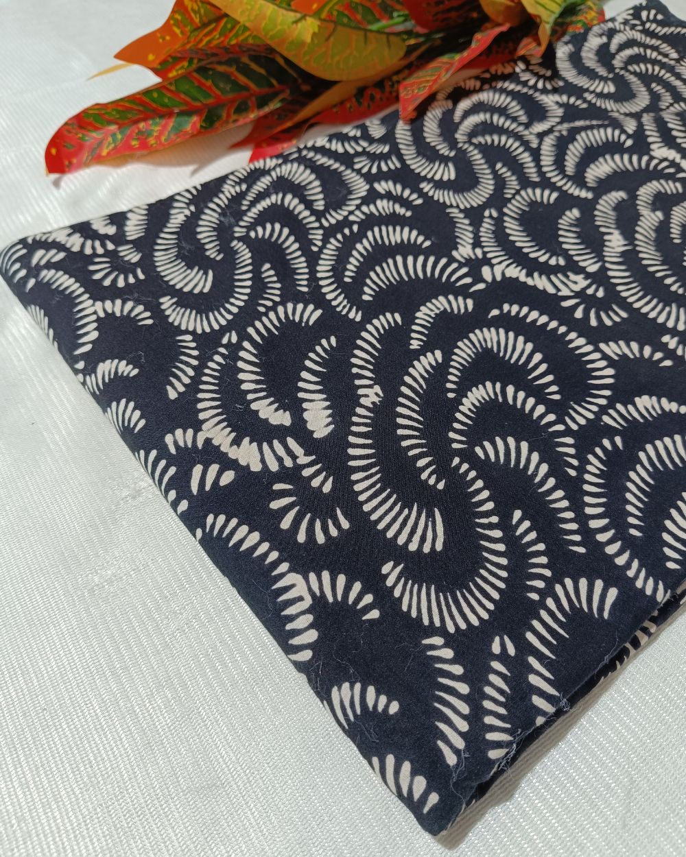 Hand Block Printed Cotton Monochrome Black Colour 42 Inches Width