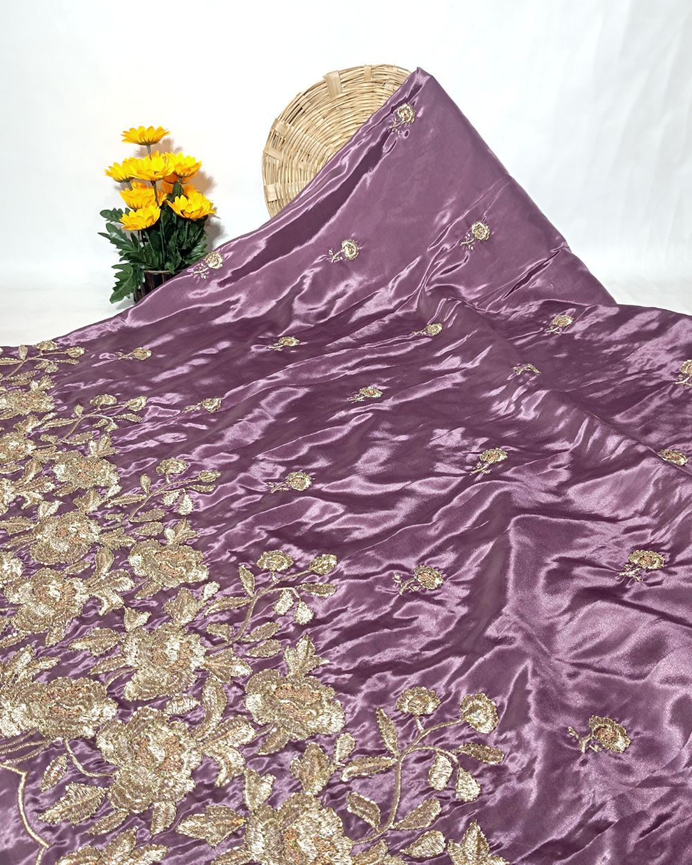 Premium French Work Purple Colour 44 Inches Width