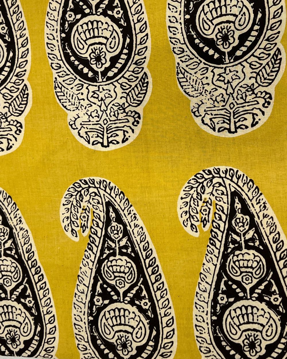 Bagru Hand Block Printed Cotton Lime Yellow Colour 45 Inches Width