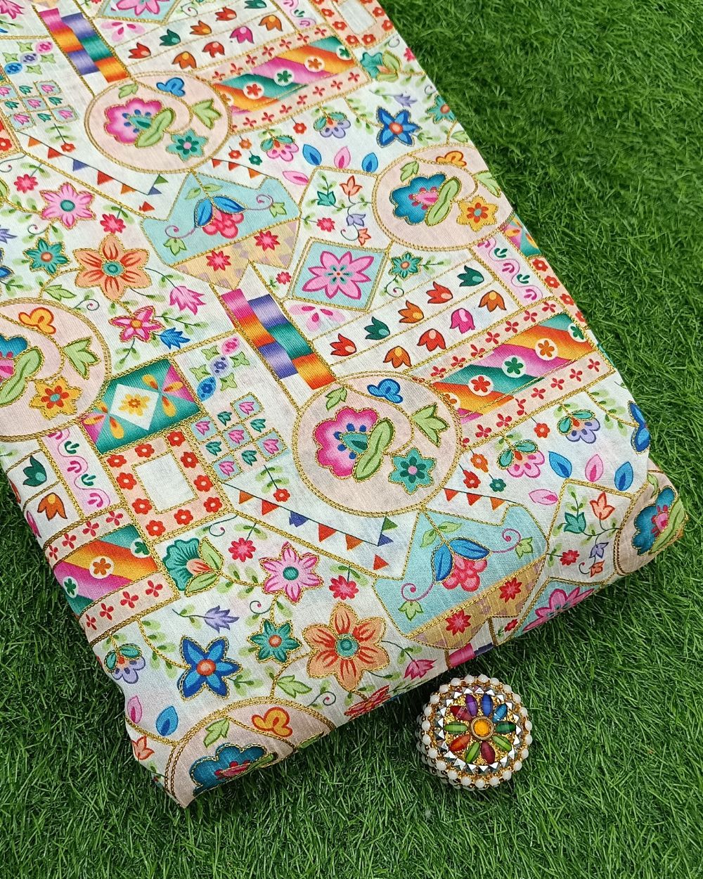 Mulberry Work Multicolor 42 Inches Width