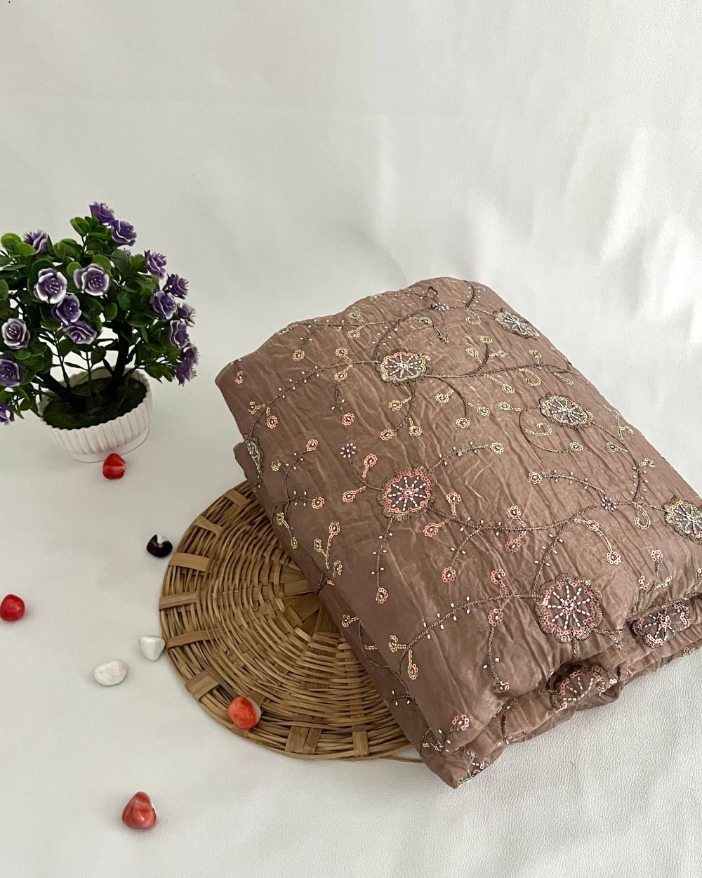 Gold Crush Work Oatmeal Colour 48 Inches Width