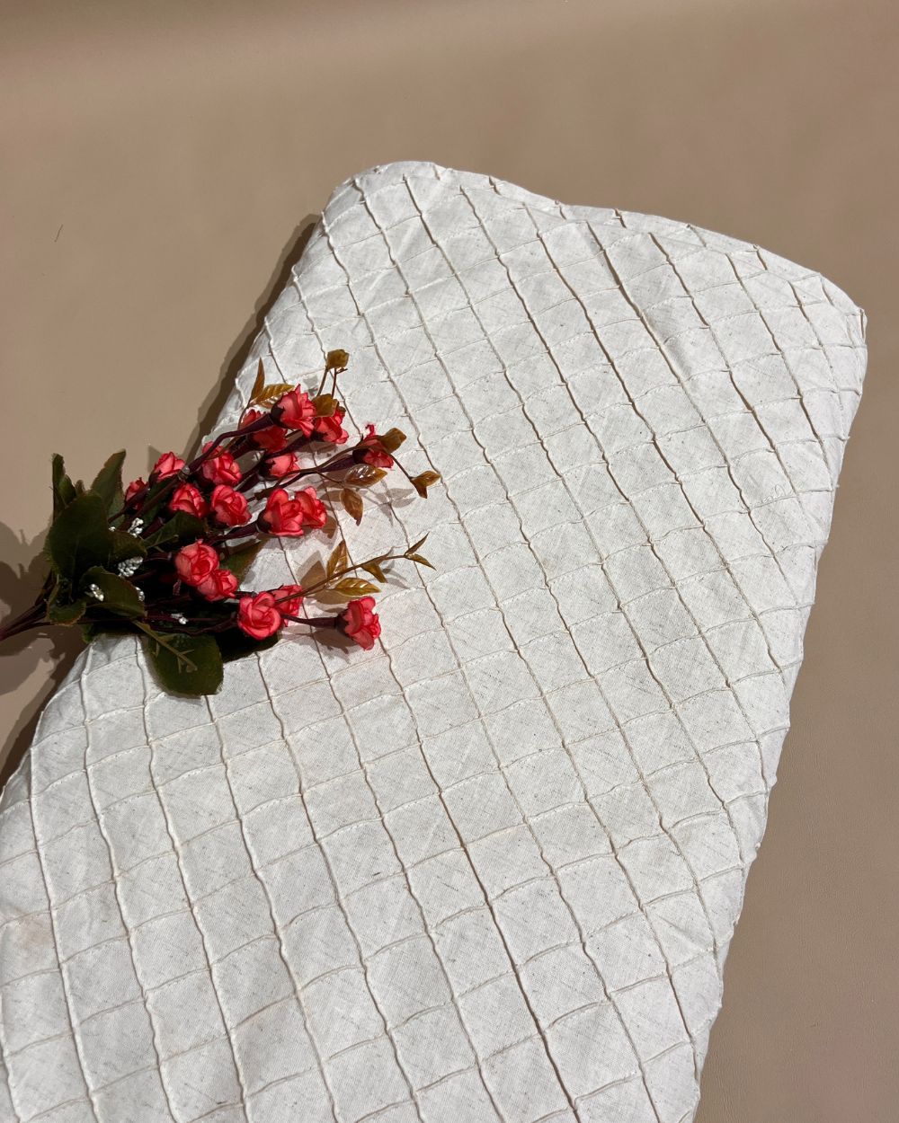Khadi Pintex Work Off White Colour 42 Inches Width
