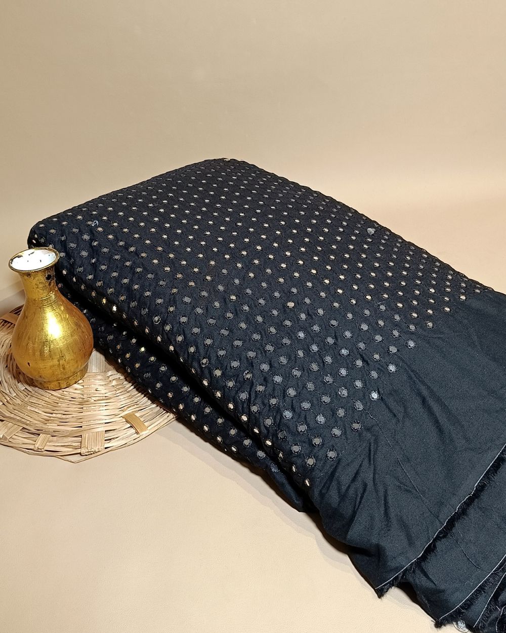 Rayon Abla Work Black Colour 44 inches width