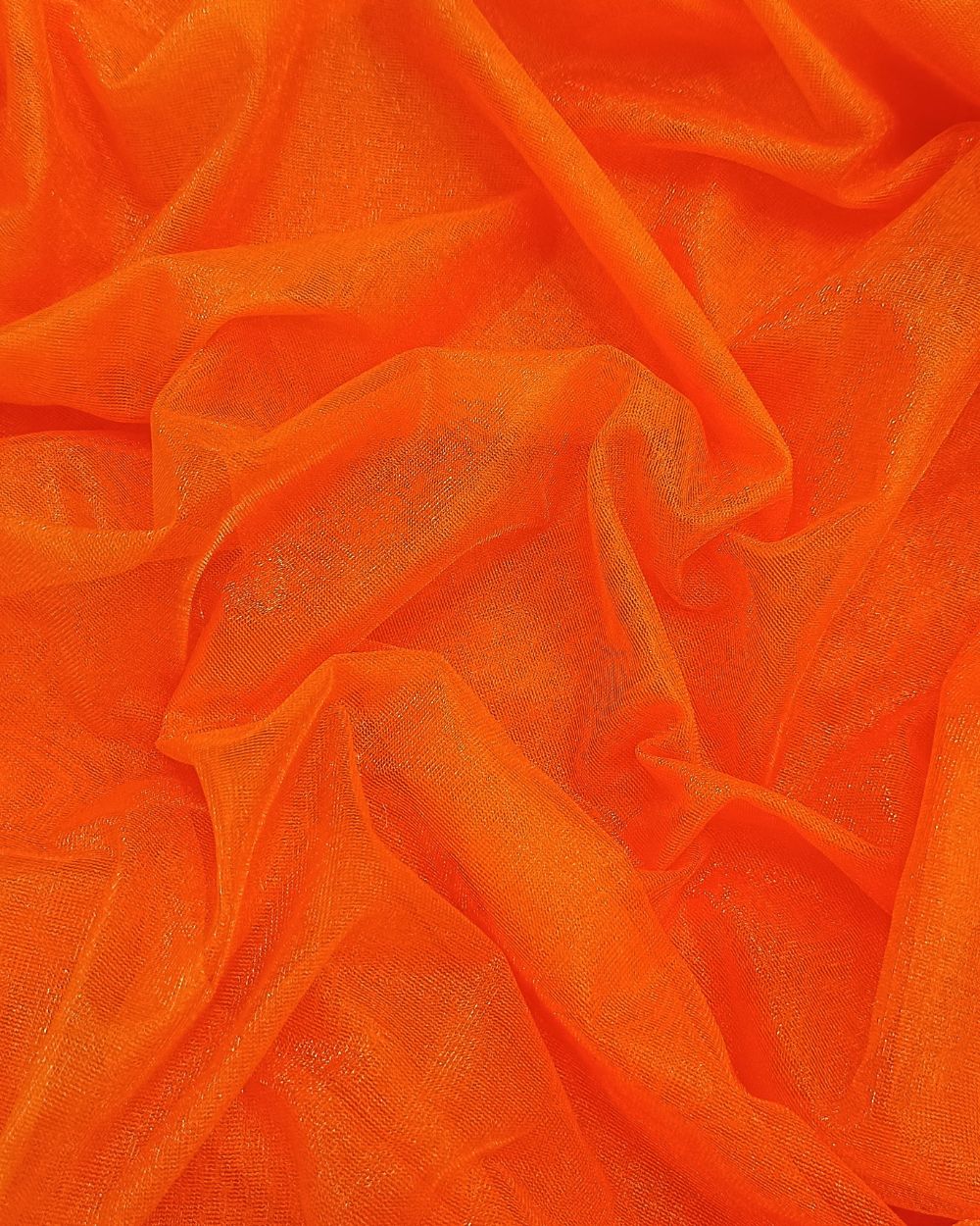 Plain Net-silky Bright Orange Colour 44 Inches Width