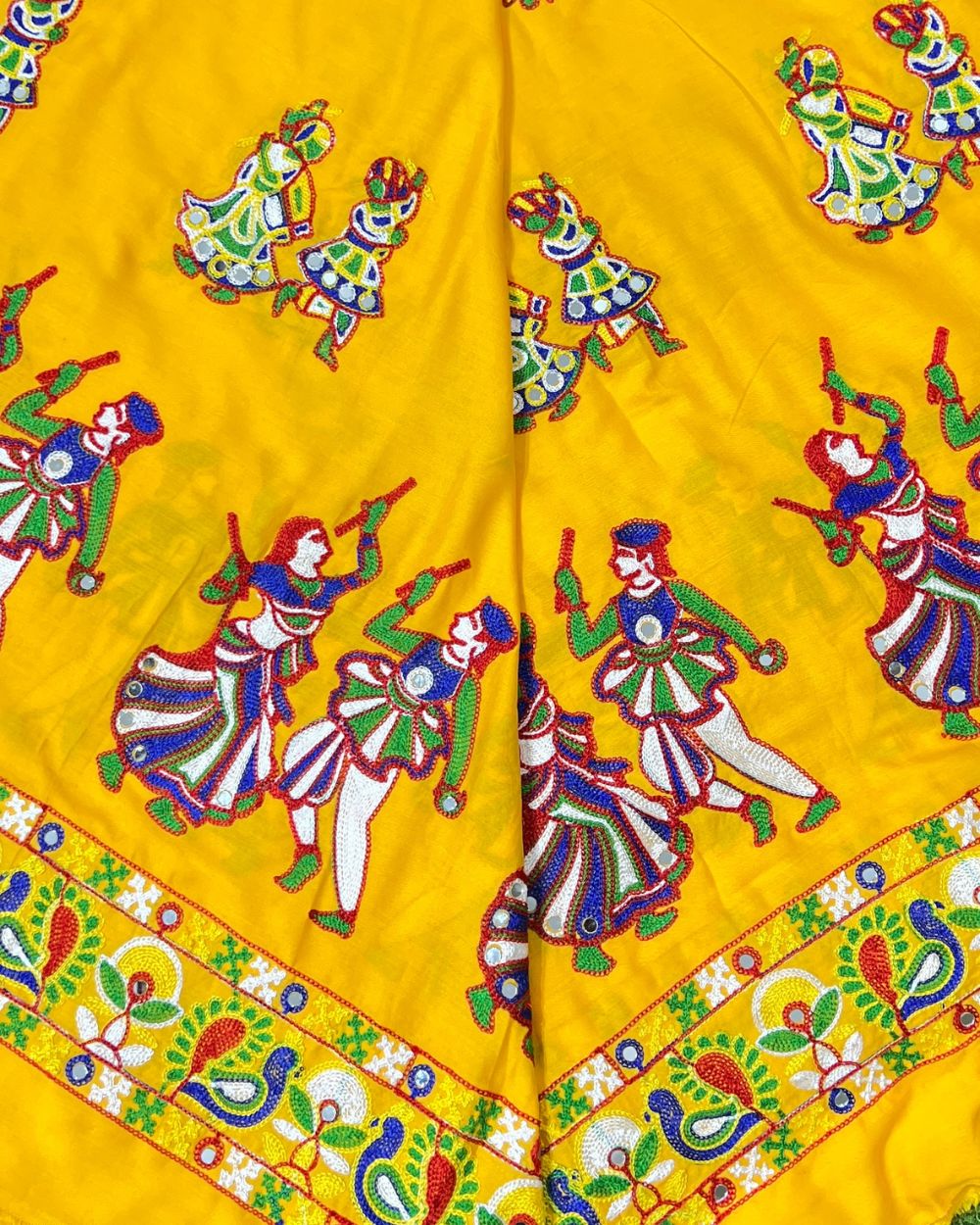 Rayon Gamthi(Rajasthani) Work Yellow (Multicolor) 45 Inches Width