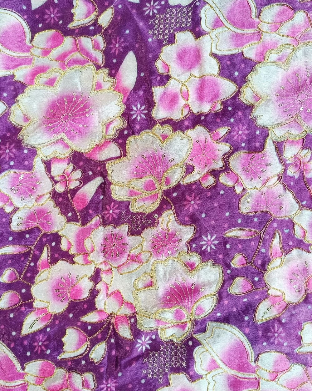 Chinnon Work Purple Colour 42 Inches Width