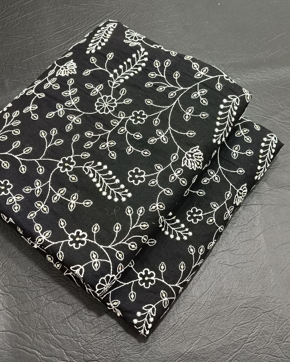 Cotton Work Black Colour 41 Inches Width