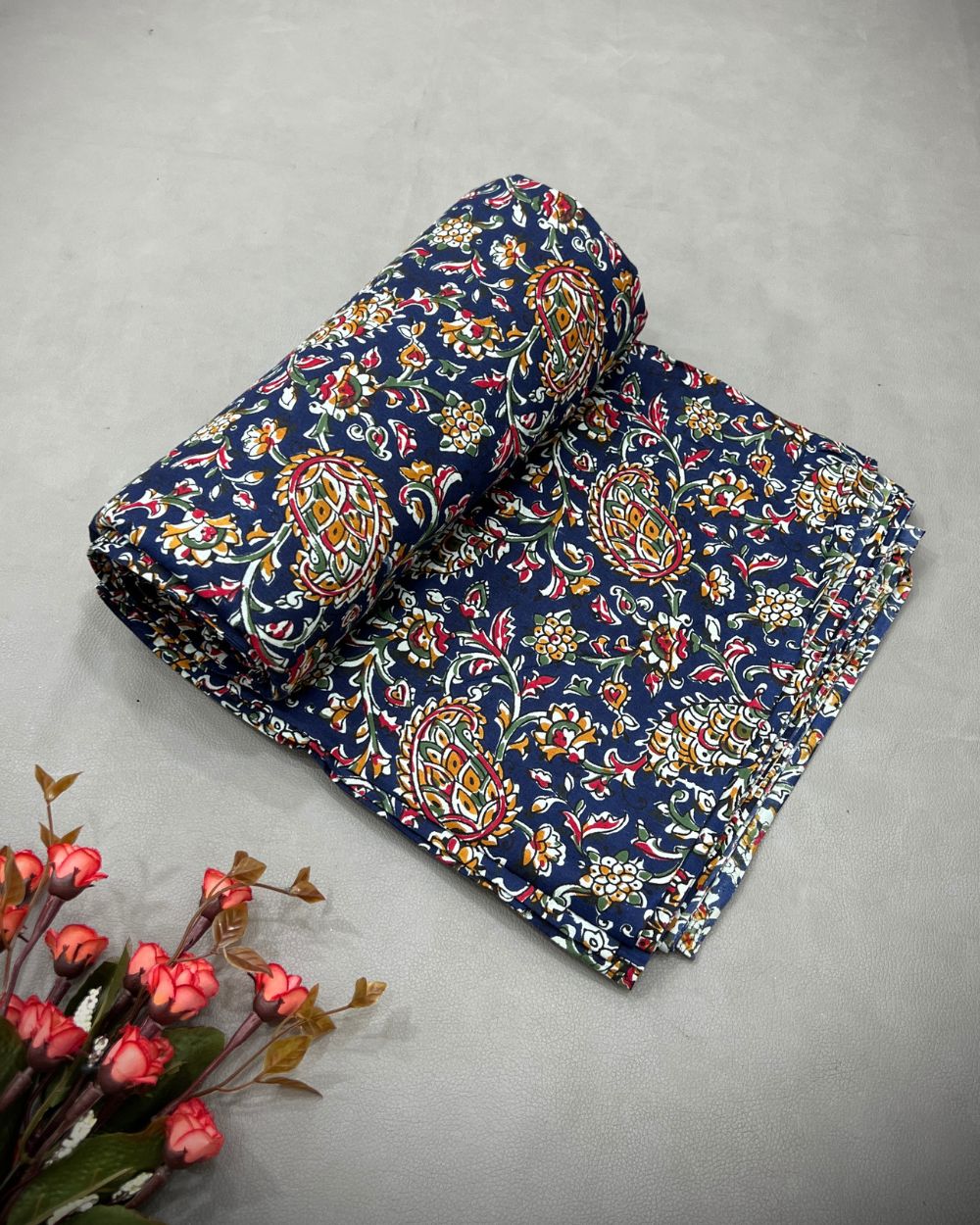 Printed Cotton Navy Blue Colour 42 Inches Width