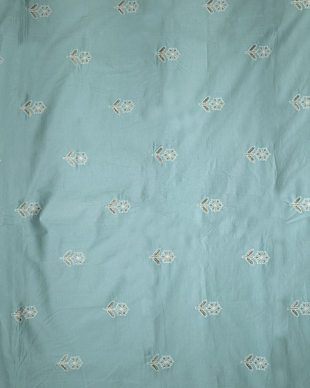 Cambric Cotton with Thread Work Light Sea Green Colour 40 Inches Width