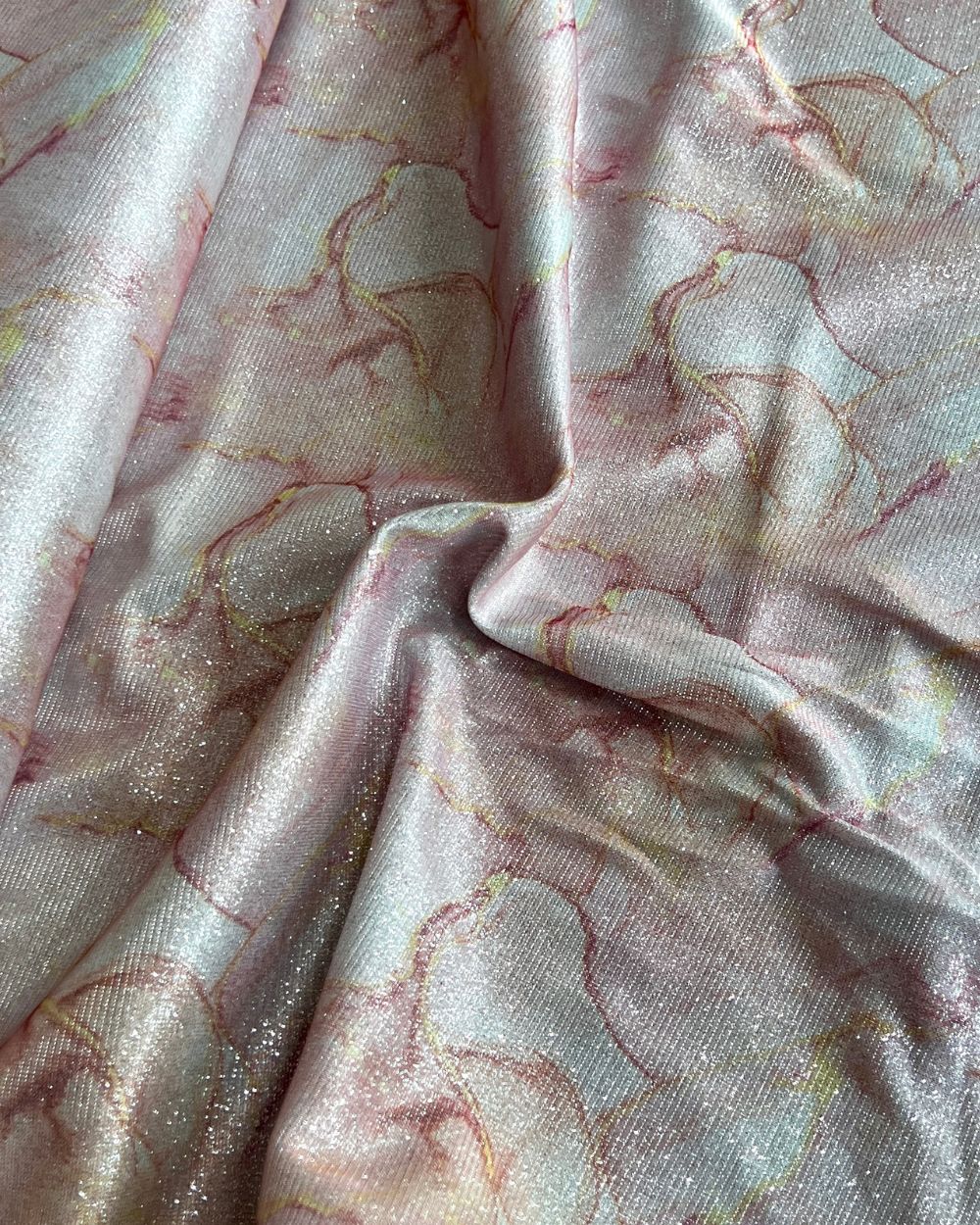 Imported Digital Printed Sparkle Dark Peach Colour 55 Inches Width