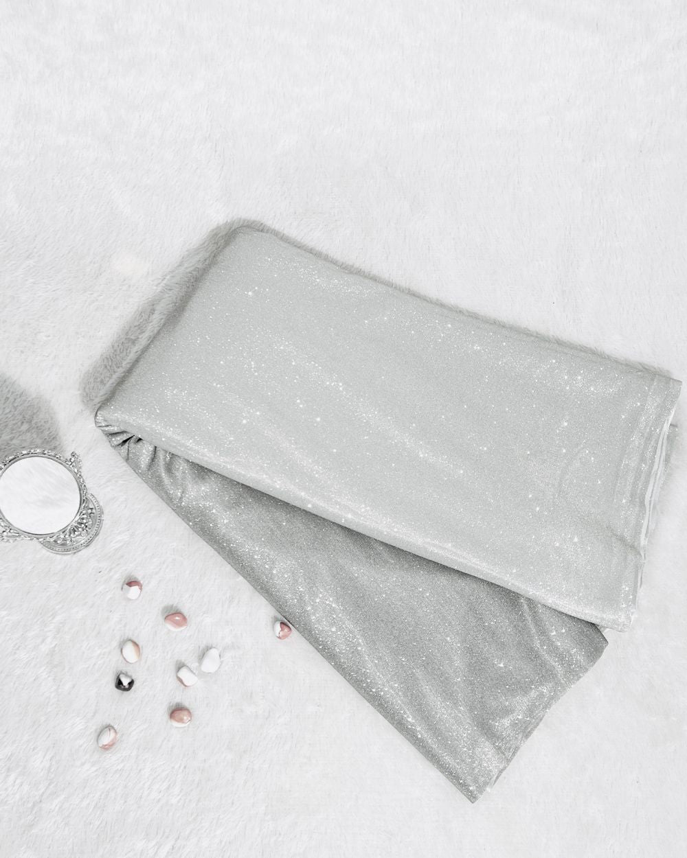 Imported Sparkle Light Grey Dual Tone Shaded Colour 55 Inches Width