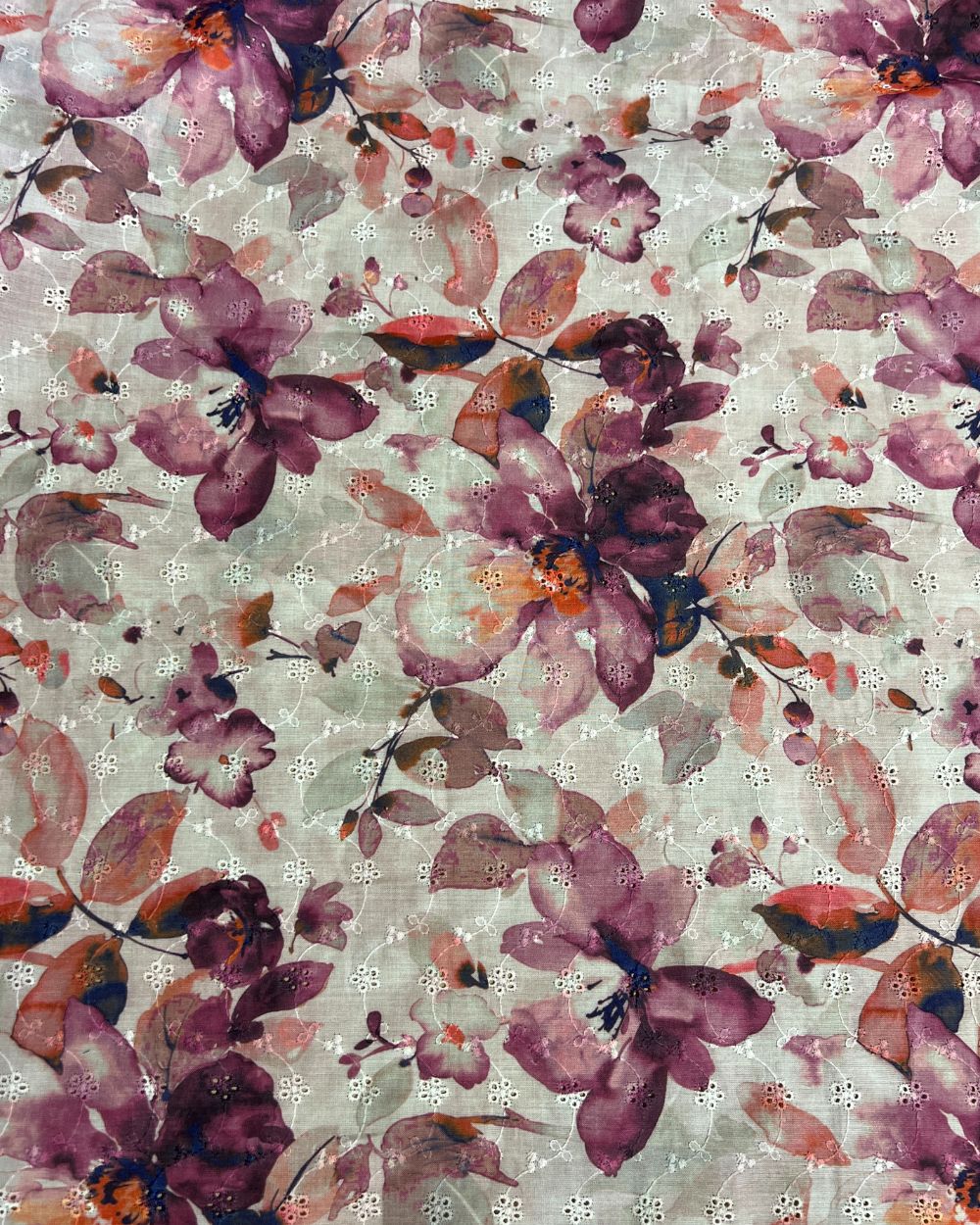 Printed Hakoba Cotton Purple Colour 42 Inches Width