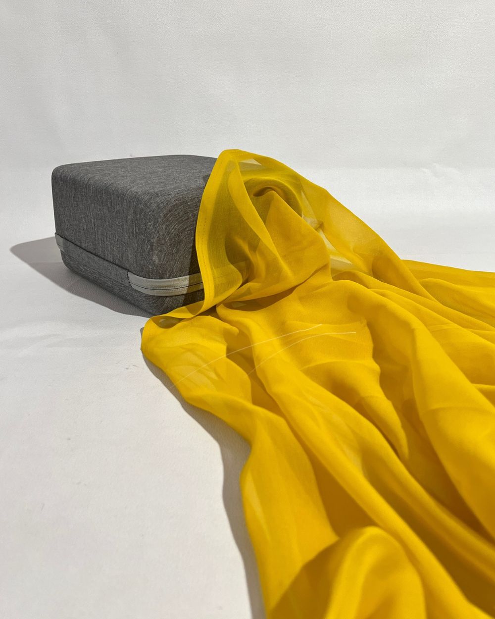 Plain Georgette Corn Yellow Colour 44 Inches Width