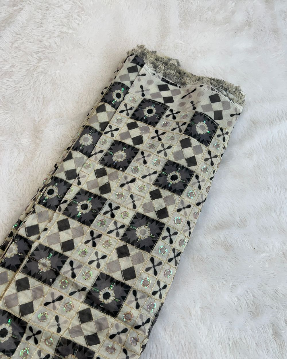 Cotton Silk Work Grey Colour 46 Inches Width