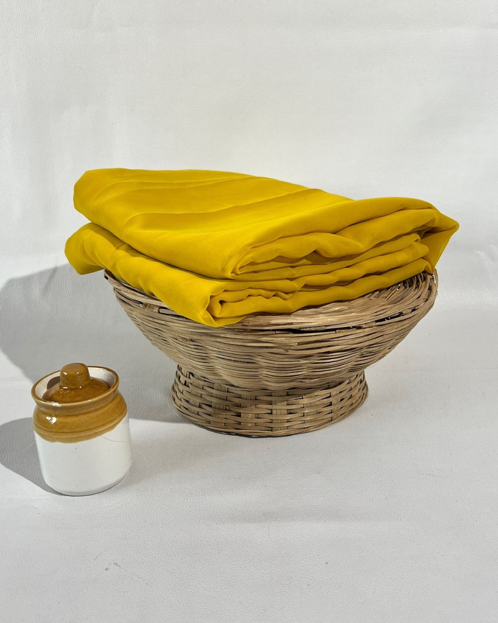 Plain Georgette Corn Yellow Colour 44 Inches Width