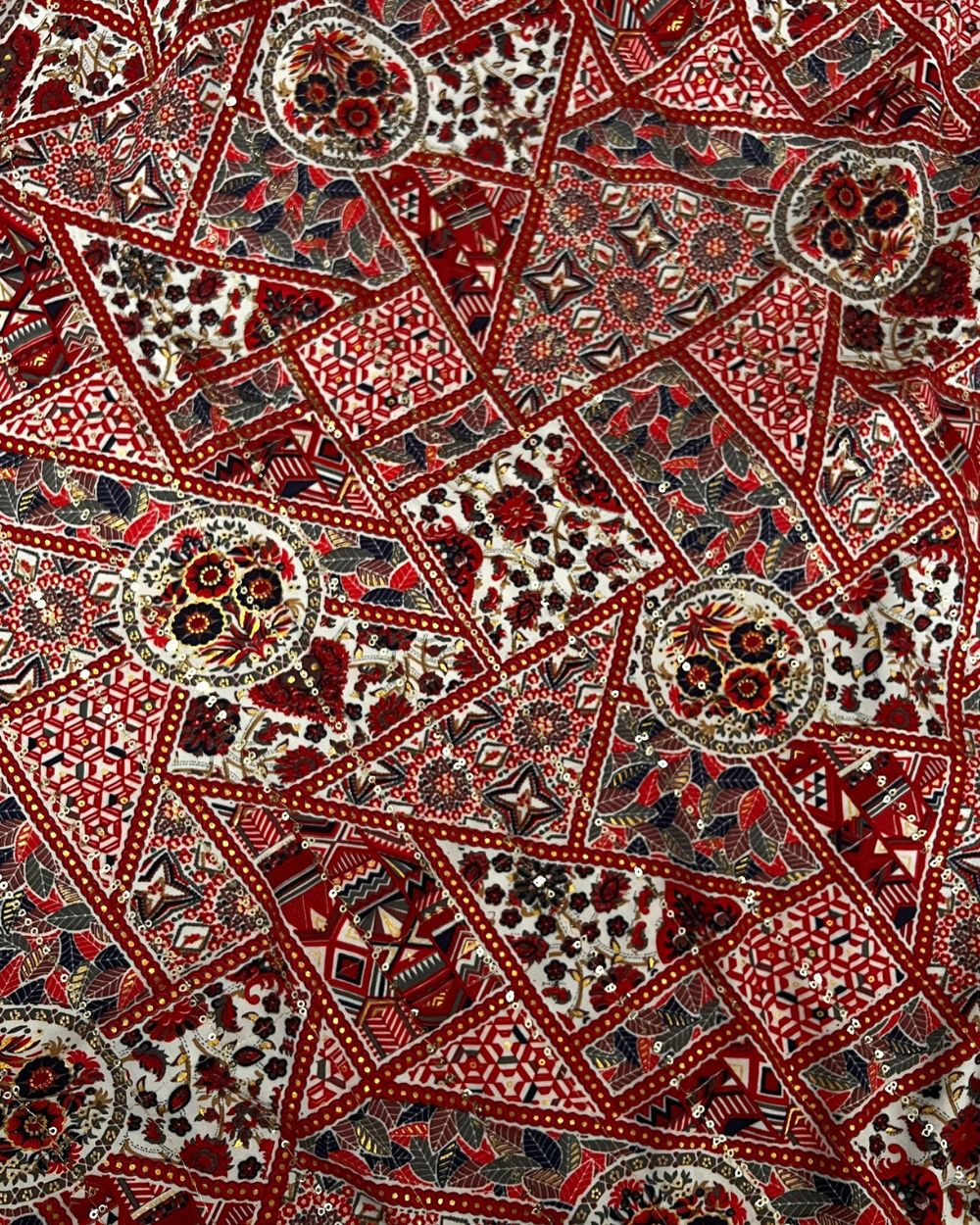 Rayon Sequin Work Multicolor 44 Inches Width