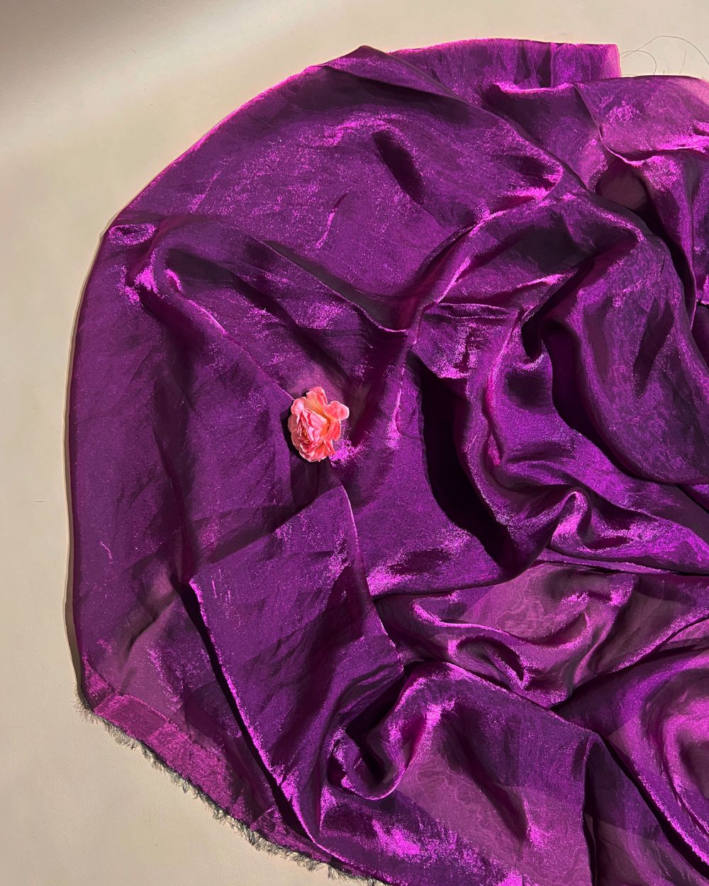 Plain Space Silk (Fendy Satin) Deep Pink Colour 45 Inches Width