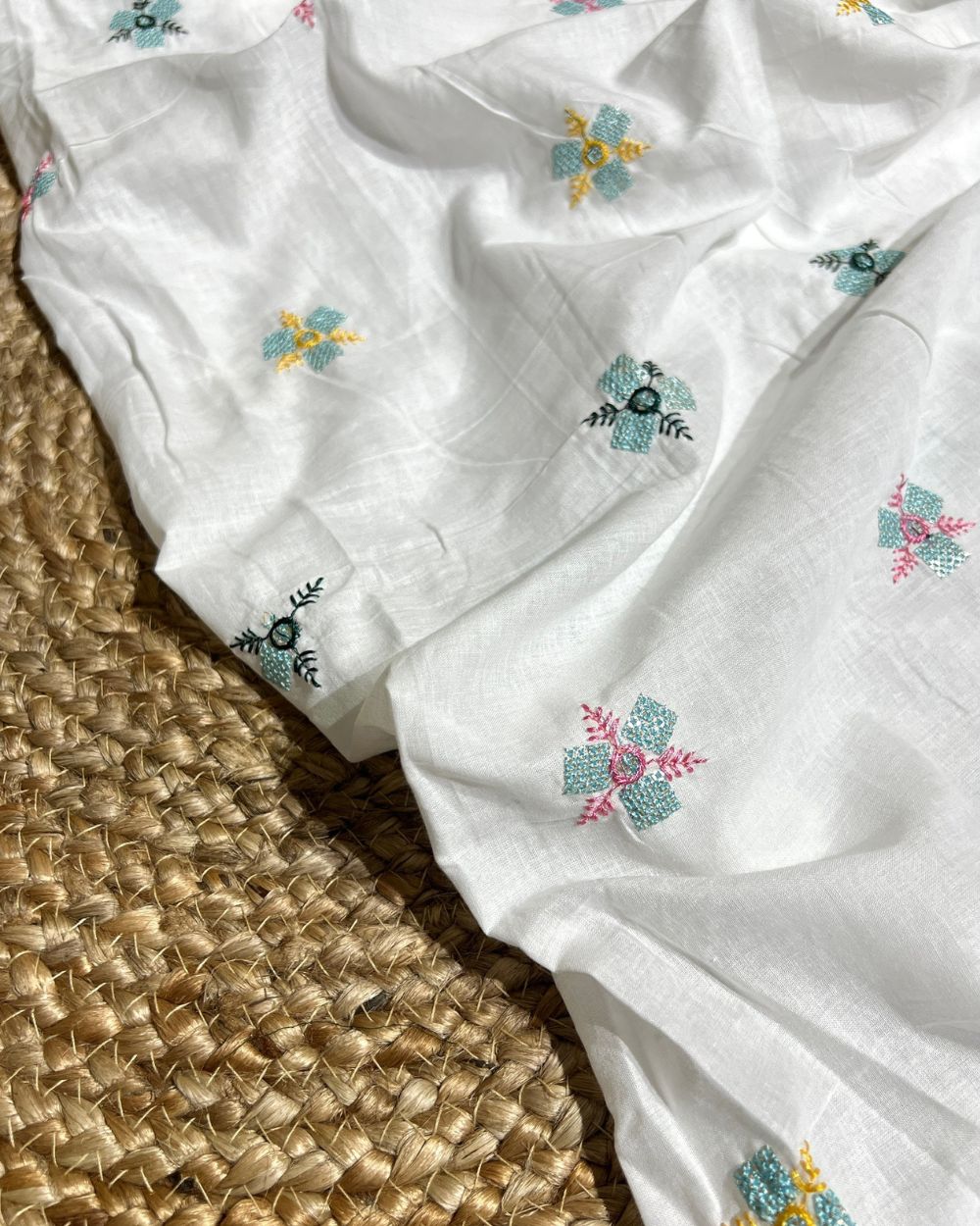 Cotton Work White Colour 44 Inches Width