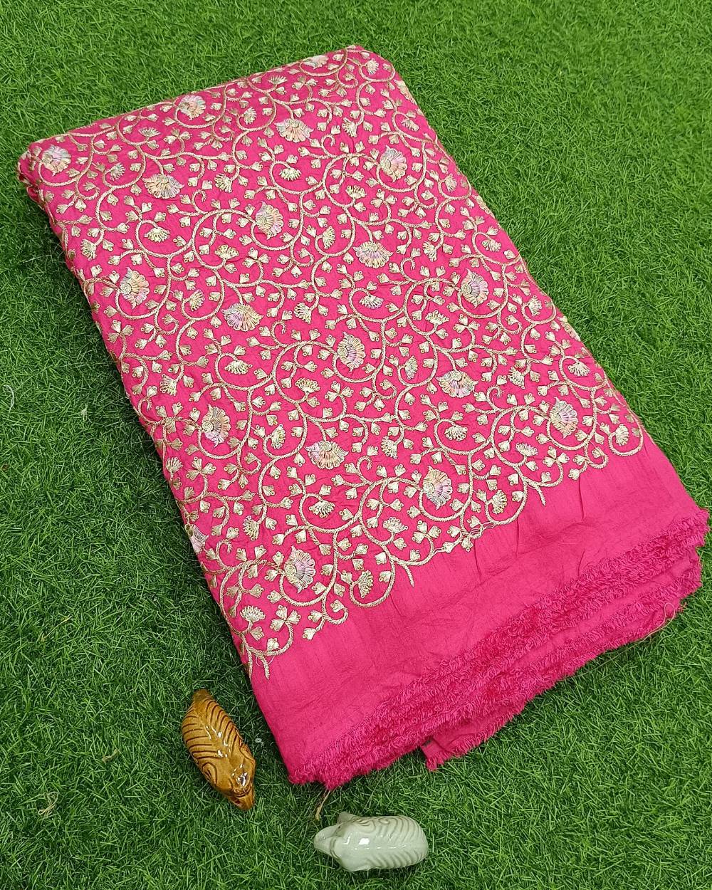 Mulberry Silk Work Dark Pink Colour 42 Inches Width