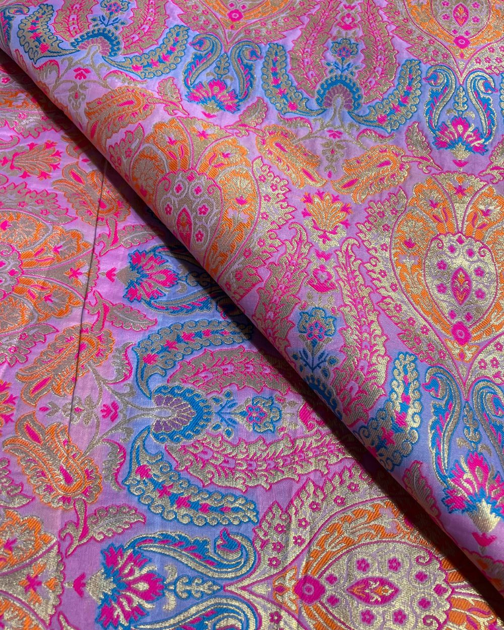 Jacquard Brocade Light Lavender Colour 46 Inches Width