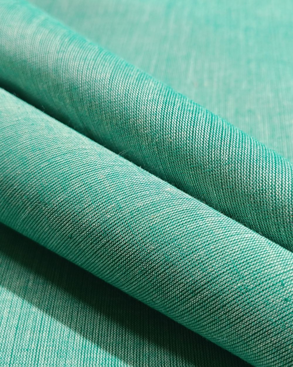 Plain Khadi Cotton Fabric Peacock Green Colour 45 Inches Width