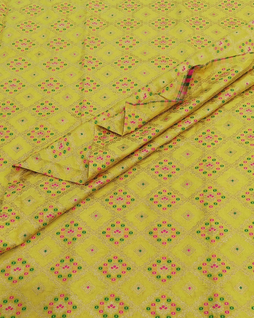 Banarasi Lime Green Colour 44 Inches Width