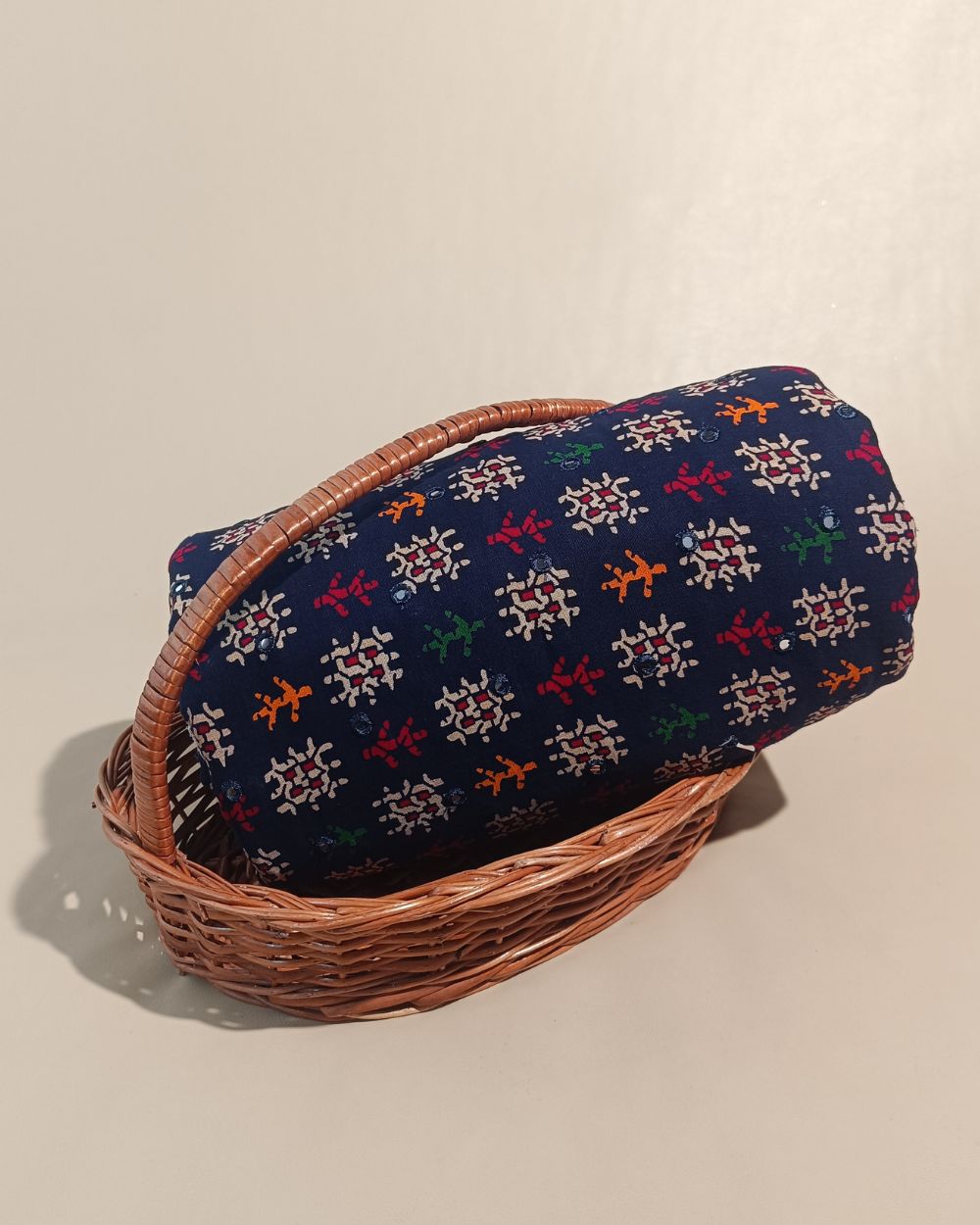 Cotton Abla Work Navy Blue Colour 42 Inches Width