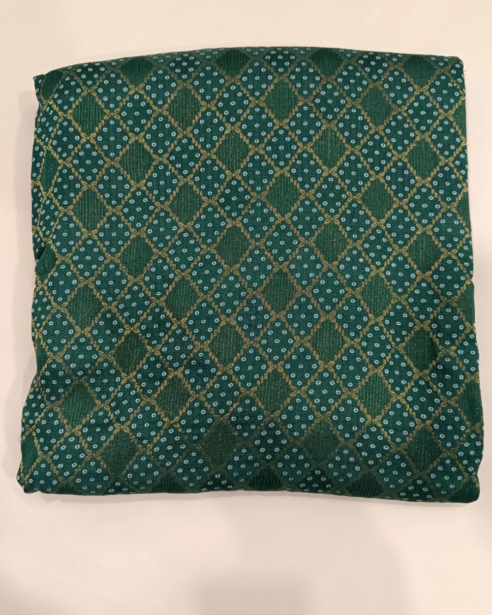 Jacquard Dola Silk Bottle Green Colour 44 Inches Width