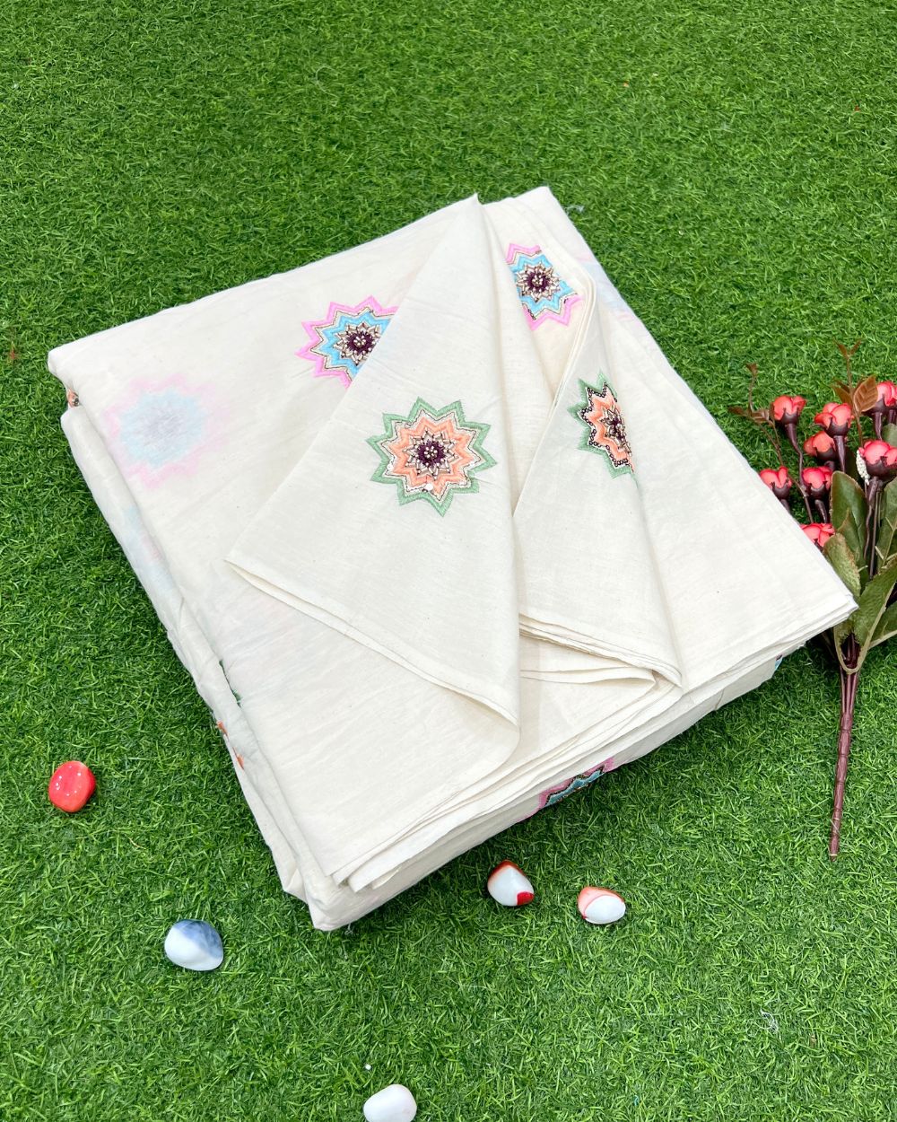 Kora Cotton Work Multicolor 45 Inches Width