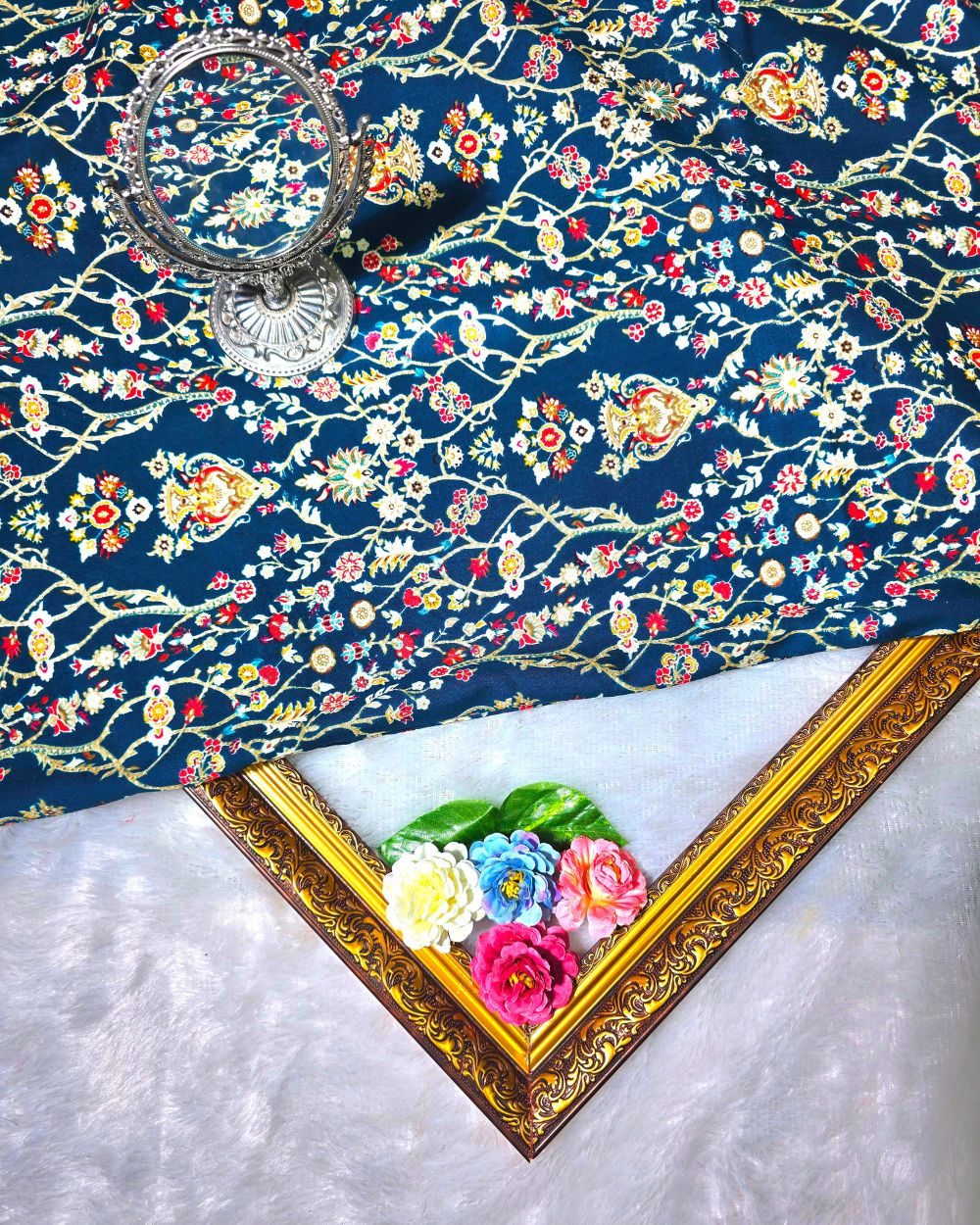 Rayon Foil Print Kerosene Colour 45 Inches Width