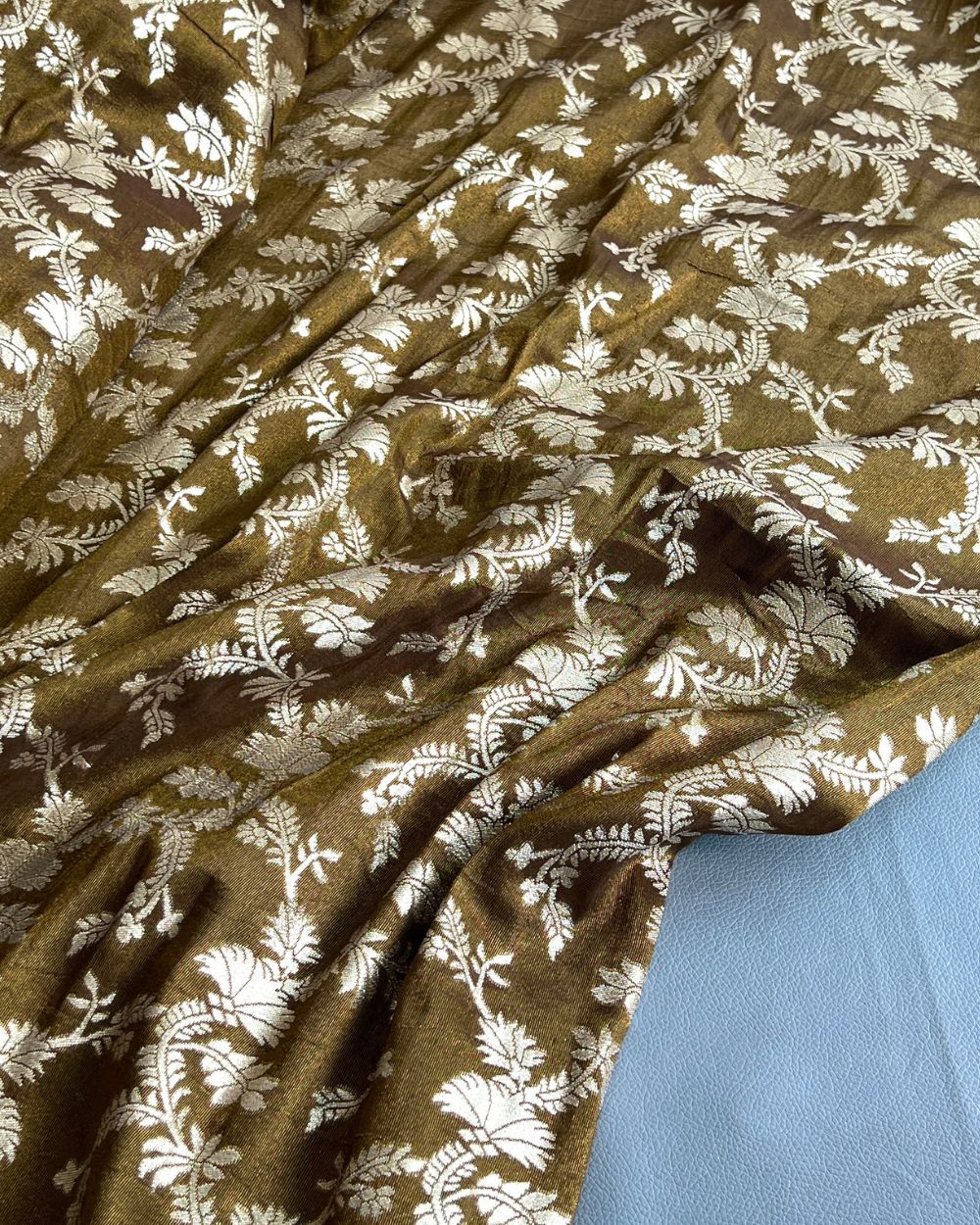 Cosmos Zari Work Dark Golden Colour 45 Inches Width