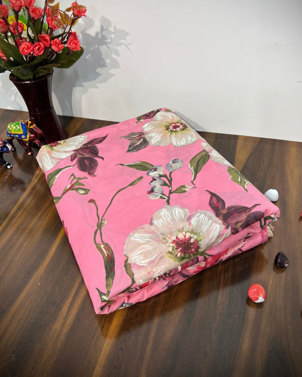 Mal Cotton with Foil Baby Pink Colour 46 Inches Width