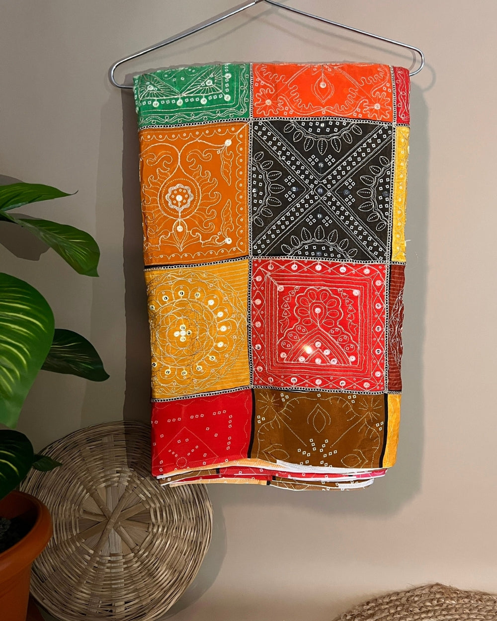 Natural Crepe Work Multi Colour 42 Inches Width