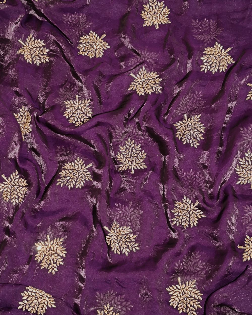 Space Silk Work Purple Colour 46 Inches Width