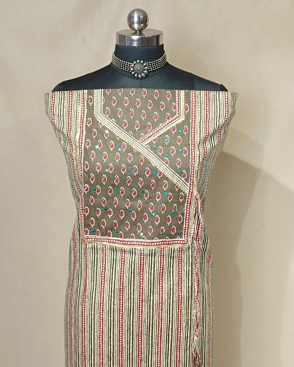 Printed Cotton Unstitched Top Pattern Multicolour Colour 44 Inches Width