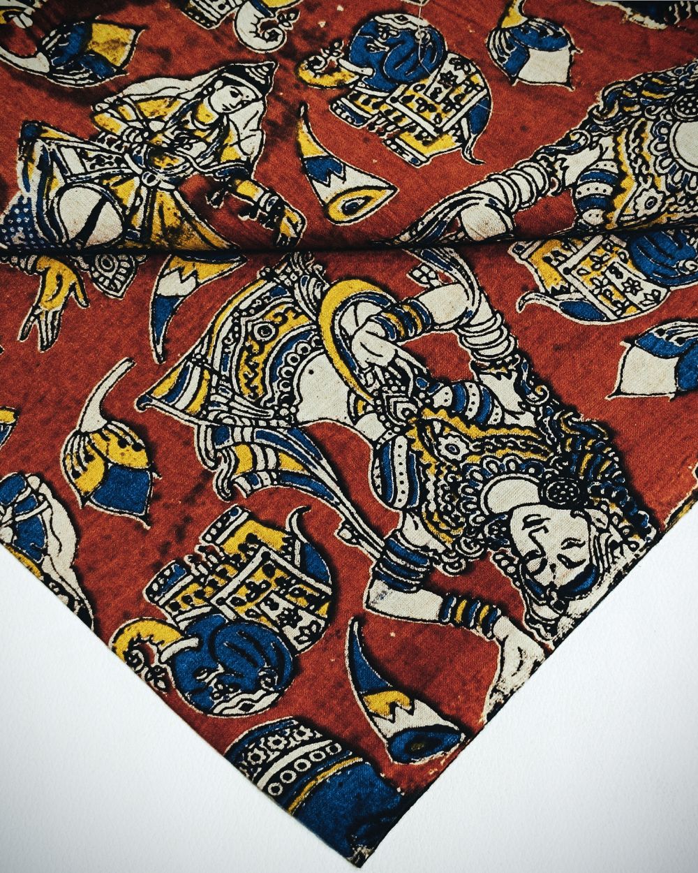 Hand Block Printed Cotton Kalamkari Maroon Colour 44 Inches Width