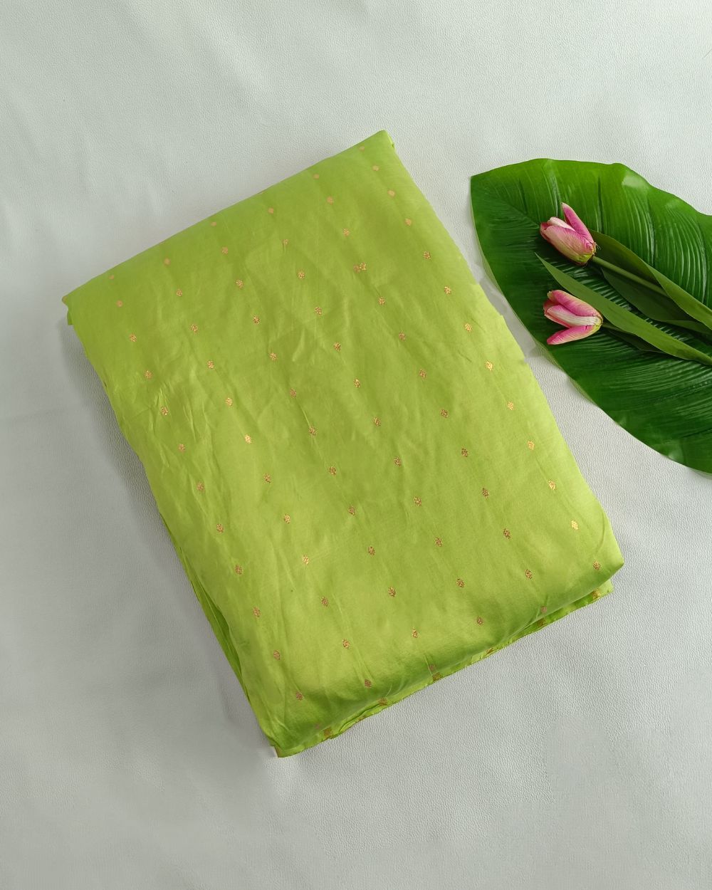 Taffeta Work Parrot Green Colour 60 Inches Width