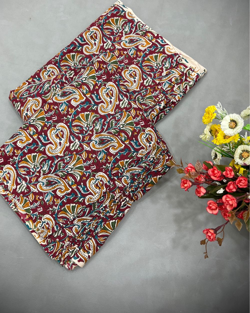 Printed Cotton Maroon Colour 42 Inches Width