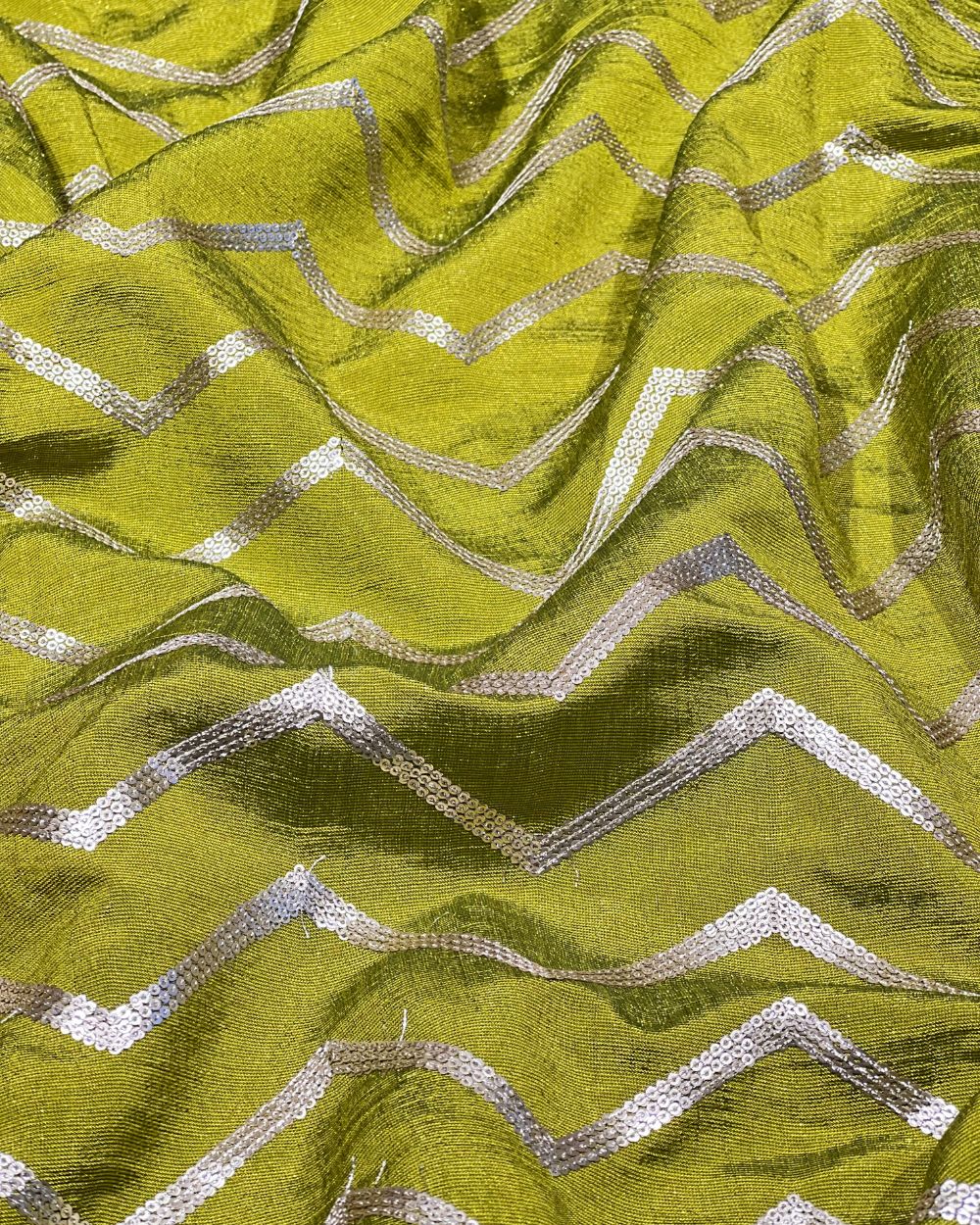 Vichitra Silk Work Mehandi Green Colour 46 Inches Width