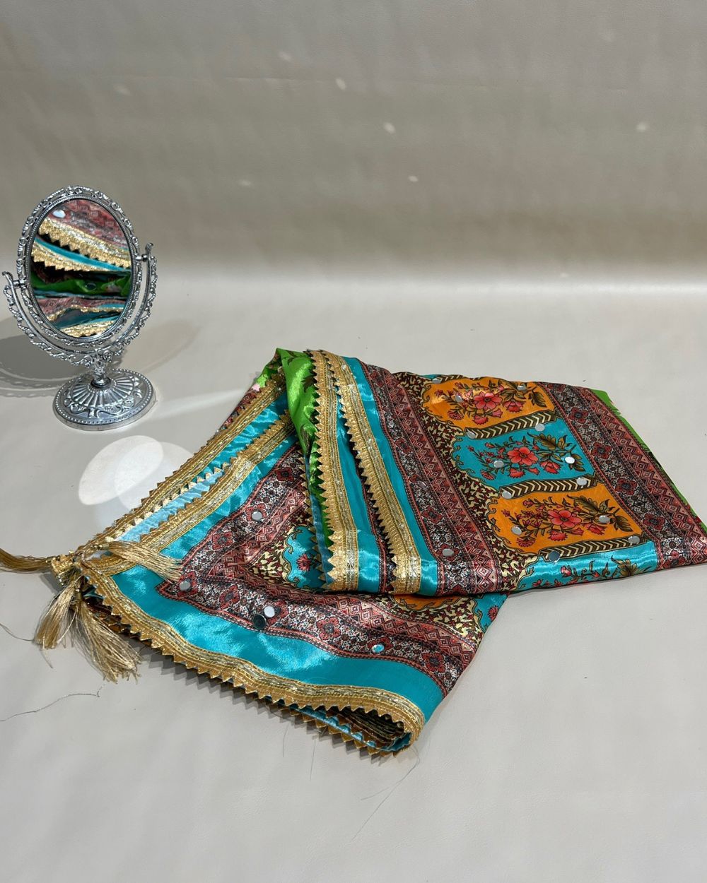 Chinnon Abla Work Dupatta Multicolor 42 Inches Width