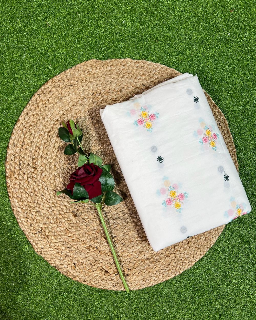 Cotton Work White Colour 44 Inches Width