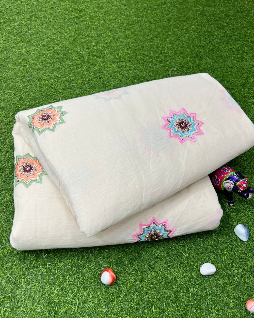 Kora Cotton Work Multicolor 45 Inches Width