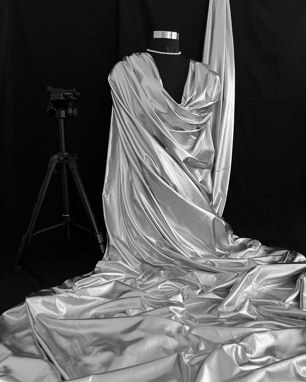 Imported Metallic Foil All Over Shine Silver Colour 60 Inches Width