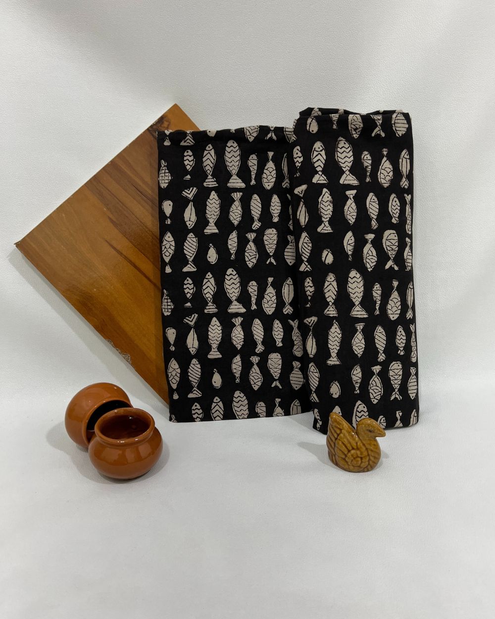 Bagru Hand Block Printed Cotton Black Colour 45 Inches Width