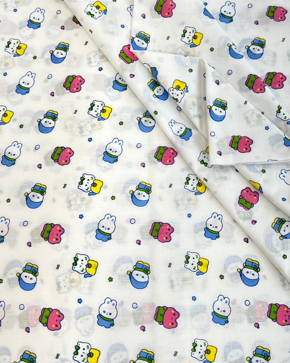 Printed Cotton Nursery White Colour 42 Inches Width