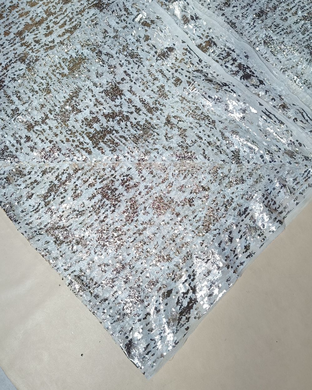 Net Sequins Work White Colour 44 Inches Width