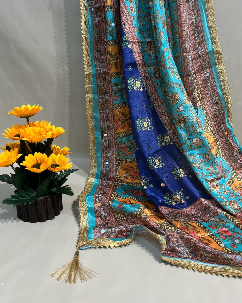 Chinnon Abla Work Dupatta Multicolor 42 Inches Width