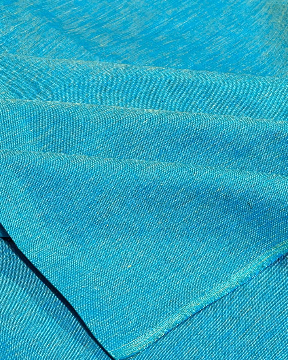 Plain Khadi Cotton Fabric Sky Blue Colour 45 Inches Width