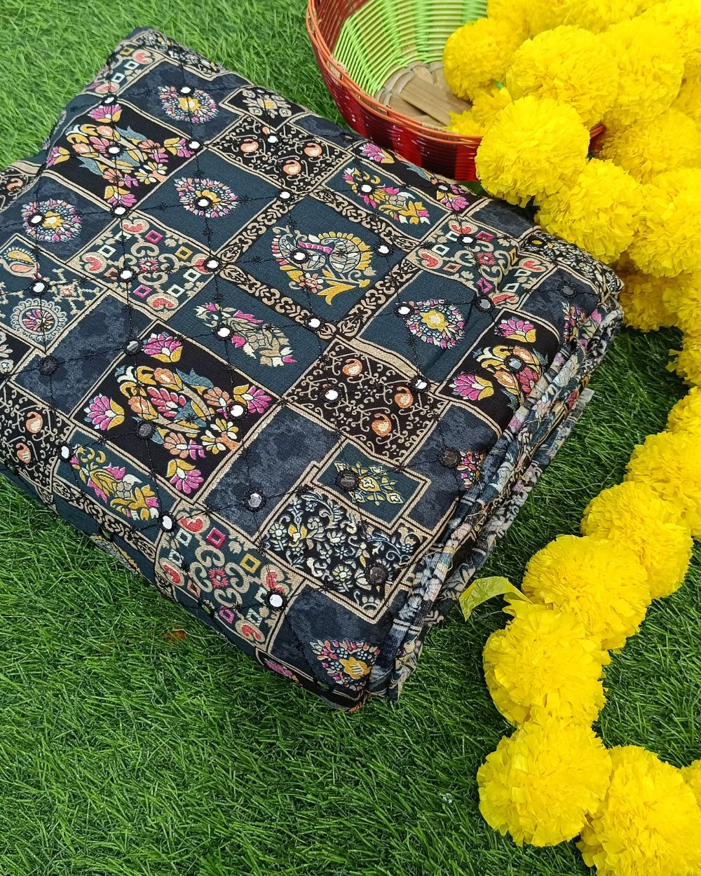 Cotton Abla Work Grey Colour 42 Inches Width